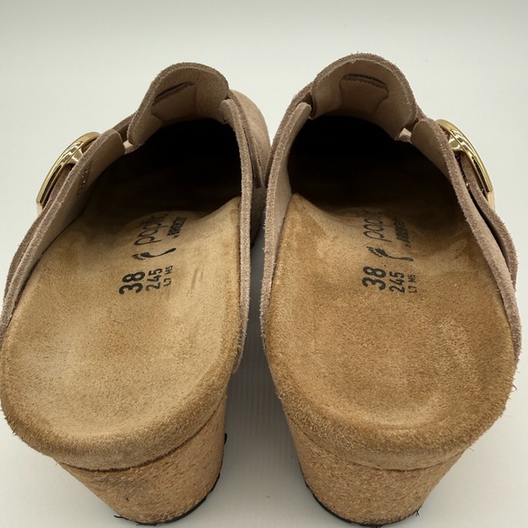 Birkenstock Beige Ankle Booties with Gold Buckle - Picture 5 of 5